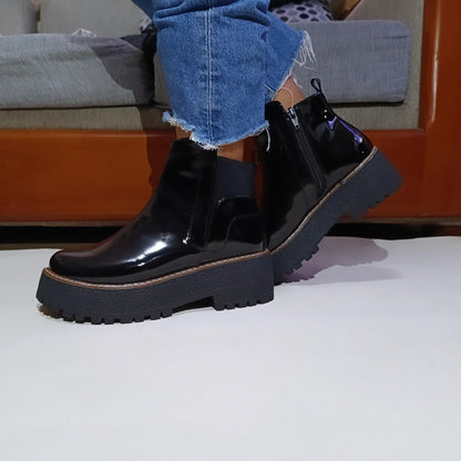 Botin de mujer Negro mujer Charol (BA40.H) - Gabybru Calzados