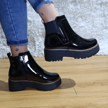 Botin de mujer Negro mujer Charol (BA40.H) - Gabybru Calzados