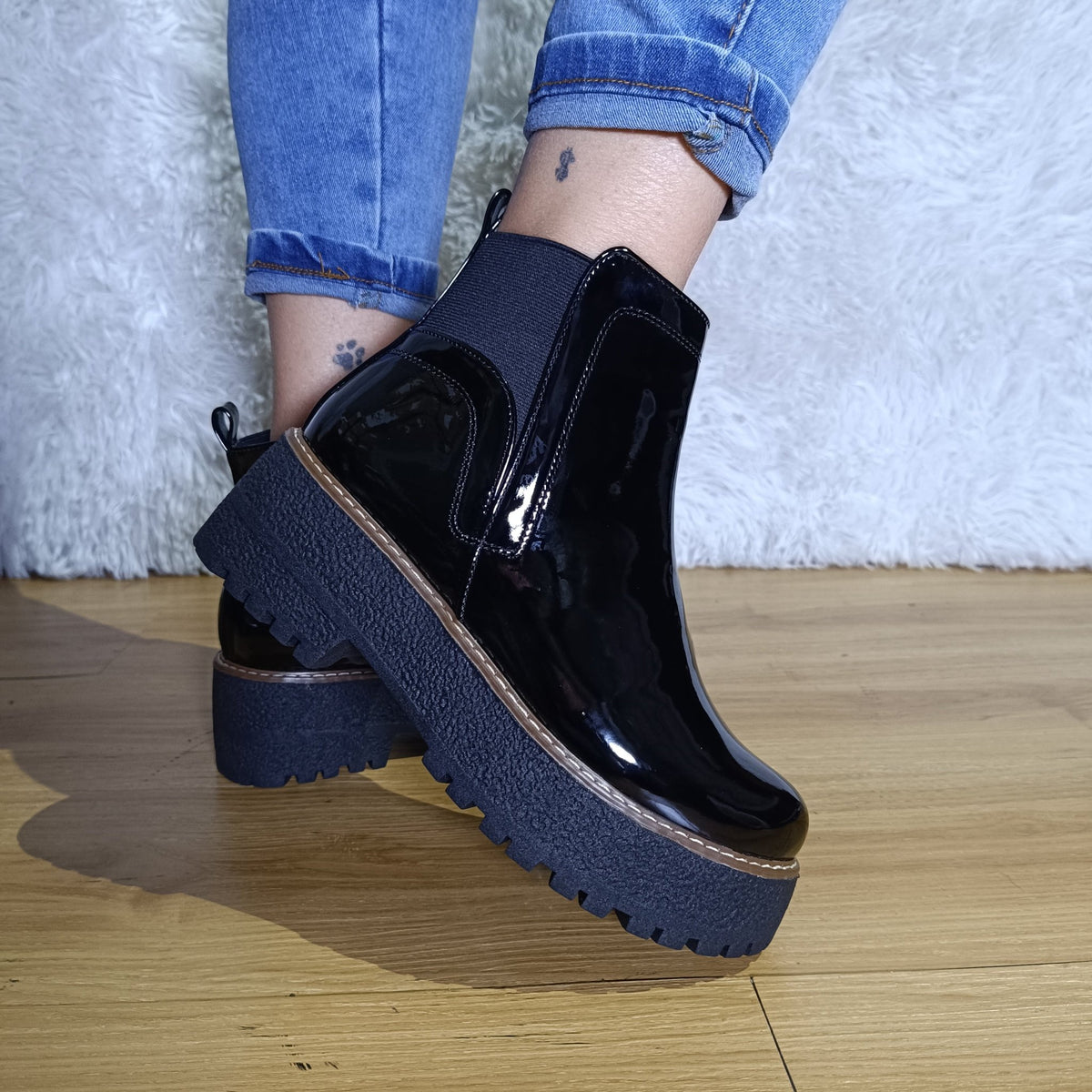 Botin de mujer Negro mujer Charol (BA40.H) - Gabybru Calzados