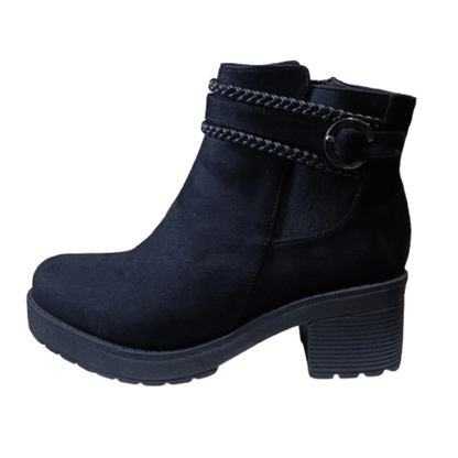Botin de mujer negro Plataforma Gamuza (BA42.N) - Gabybru Calzados