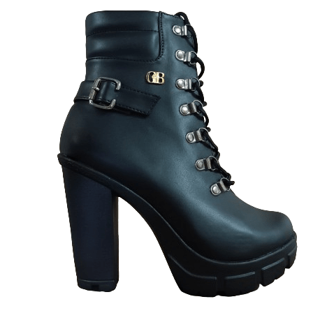 Botin de Mujer Negro Taco Alto (TC2.N) - Gabybru Calzados