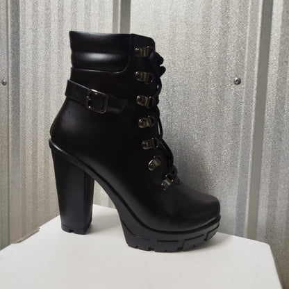 Botin de Mujer Negro Taco Alto (TC2.N) - Gabybru Calzados