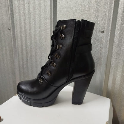 Botin de Mujer Negro Taco Alto (TC2.N) - Gabybru Calzados
