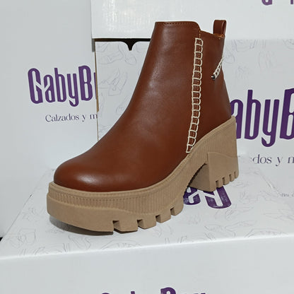 Botin Mujer Cafe Plataforma (BA388.c) - Gabybru Calzados