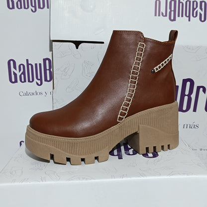 Botin Mujer Cafe Plataforma (BA388.c) - Gabybru Calzados