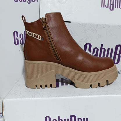 Botin Mujer Cafe Plataforma (BA388.c) - Gabybru Calzados