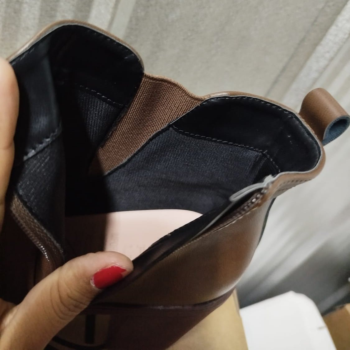 Botin Taco Grueso Cafe Eco cuero Mujer(BA55.Mr) - Gabybru Calzados
