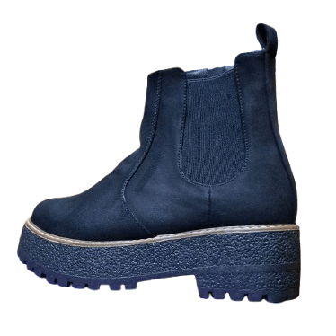 Botines de Mujer Negro Gamuza tipo Chelsea Plataforma (BA154.N) - Gabybru Calzados