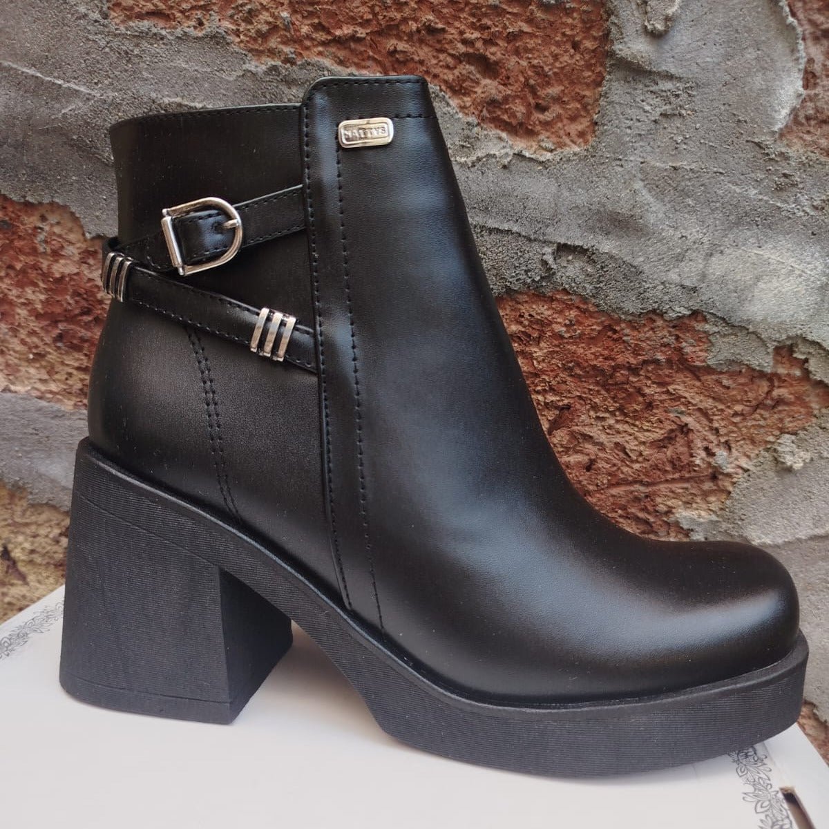 Botines Mujer Negros Plataforma Taco Grueso (BA108.E) - Gabybru Calzados