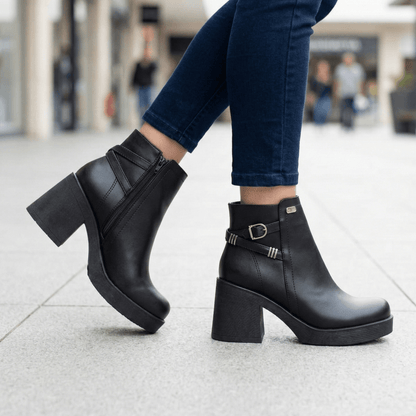 Botines Mujer Negros Plataforma Taco Grueso (BA108.E) - Gabybru Calzados