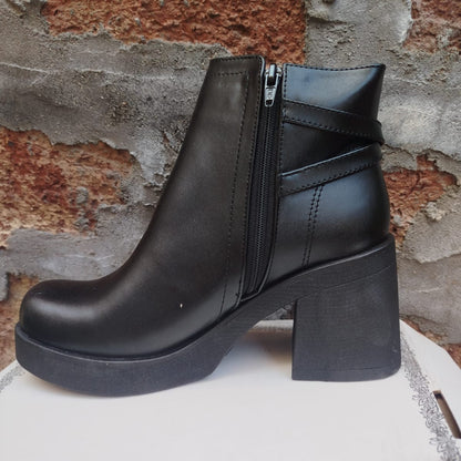 Botines Mujer Negros Plataforma Taco Grueso (BA108.E) - Gabybru Calzados