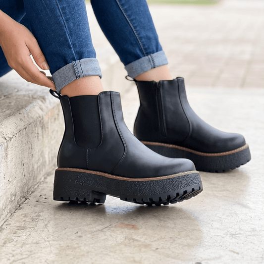 Botines Negros Chunky Mujer Plataforma(BA154.E) - Gabybru Calzados