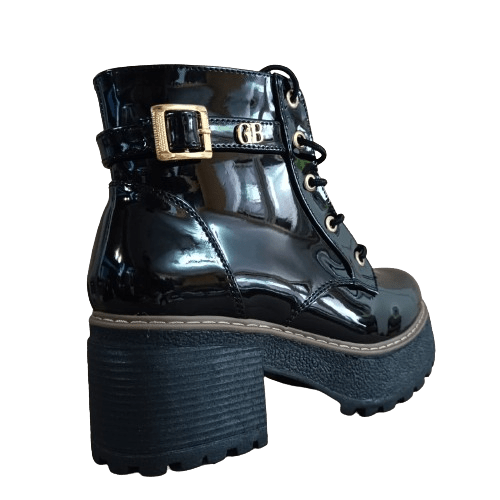Botines Negros Mujer Charol Plataforma Track (BA8.H) - Gabybru Calzados