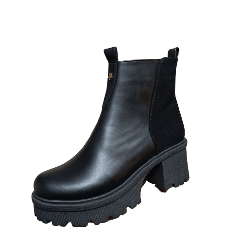 Botines Negros Mujer Plataforma Chunky (BA77.N) - Gabybru Calzados