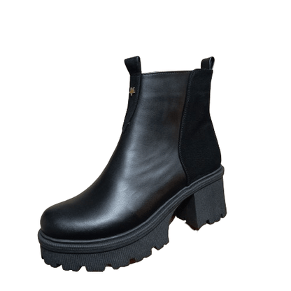 Botines Negros Mujer Plataforma Chunky (BA77.N) - Gabybru Calzados