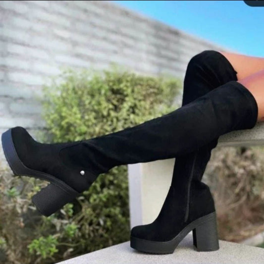 Bucanera de Mujer Taco alto Negro (BU21.N) - Gabybru Calzados