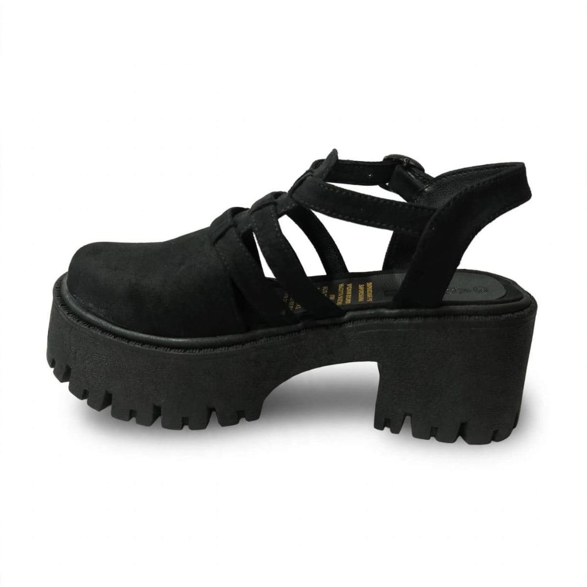 Sandalia Mujer Plataforma Negro Calada (SL90.N)