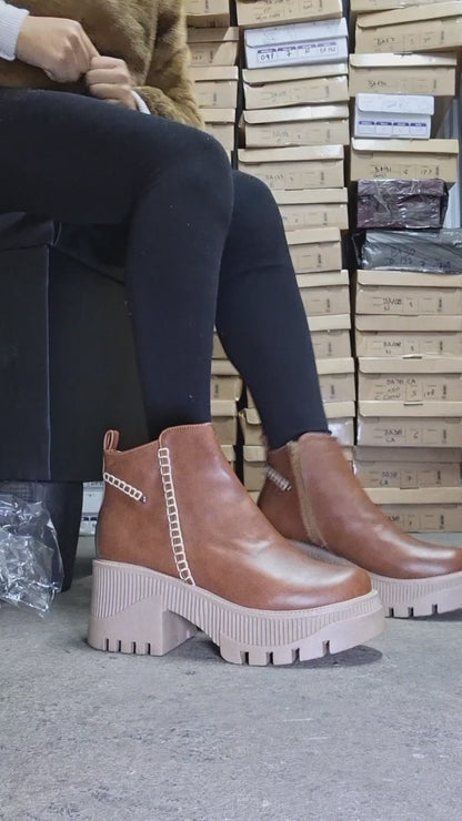 Botin Mujer Cafe Plataforma (BA388.c)