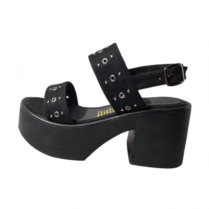 Sandalia de Mujer Negra Alta Plataforma (SL168.N) )