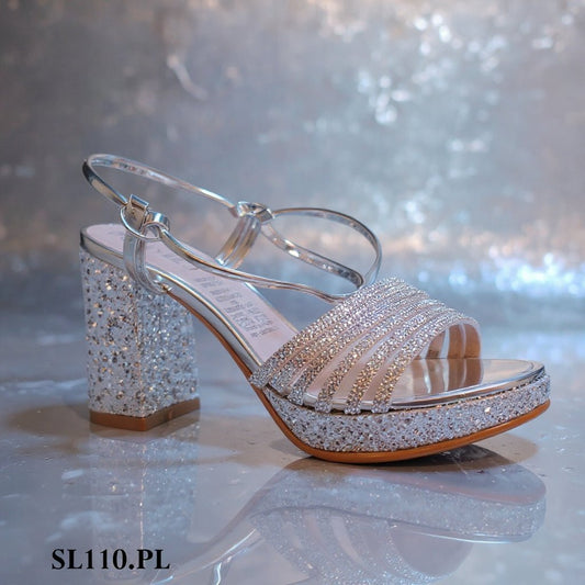 Sandalia Alta Plateada (SL110.PL) - Gabybru Calzados