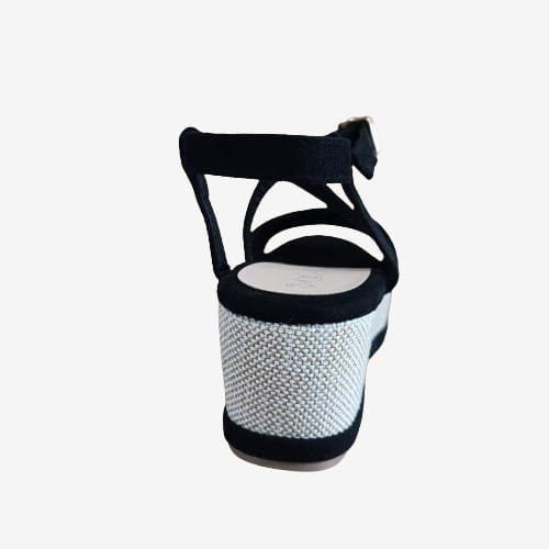 Sandalia baja negra tiritas (SL72.N) - Gabybru Calzados