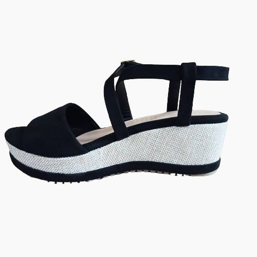 Sandalia baja negra tiritas (SL72.N) - Gabybru Calzados