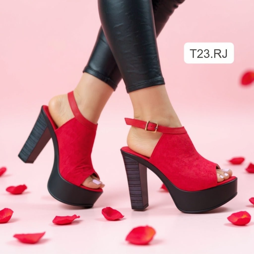 Sandalia de mujer Roja (T23.RJ) - Gabybru Calzados