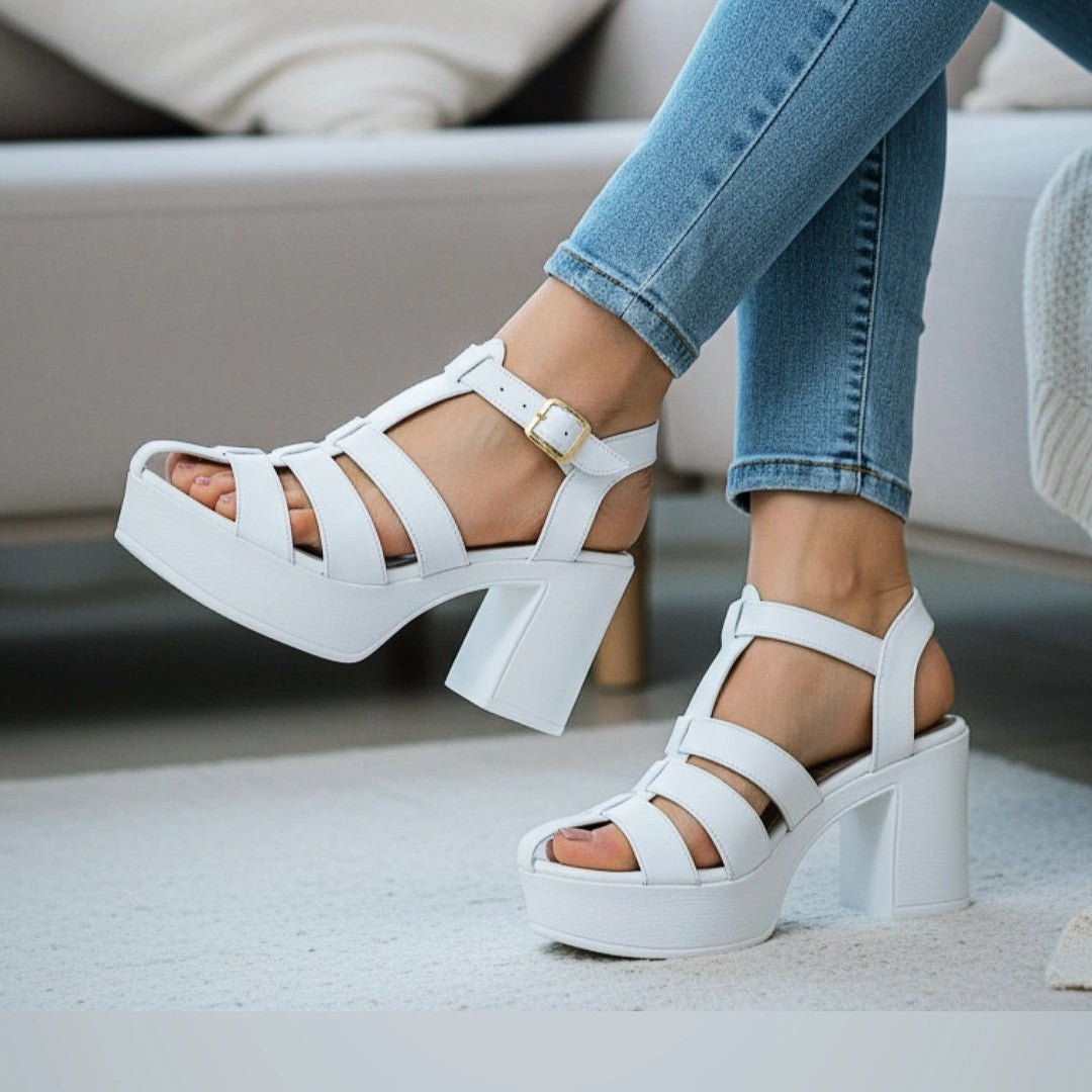 Sandalias Altas Blancas (SA122.BL) - Gabybru Calzados
