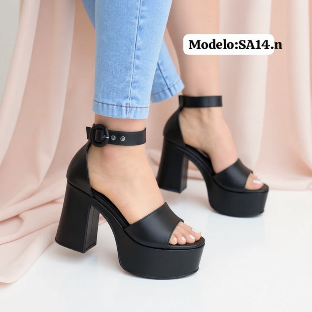 Sandalias Altas Mujer (SA14.N) - Gabybru Calzados