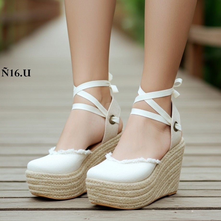Sandalias de Mujer Altas Yute Original (Ñ16.U) - Gabybru Calzados