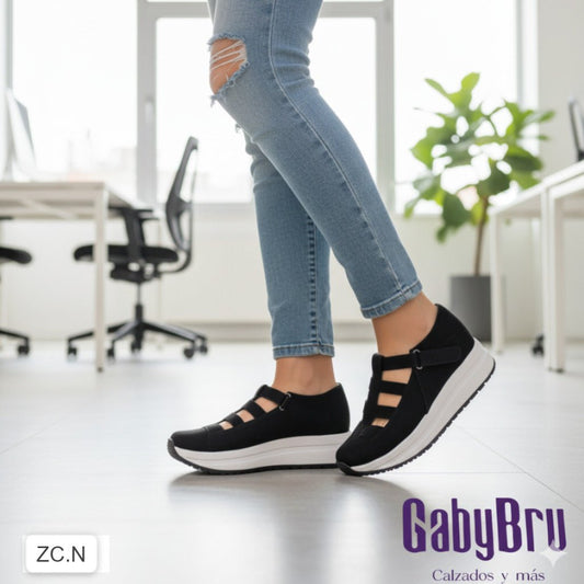 Zapatillas Caladas Mujer (ZC.N) - Gabybru Calzados