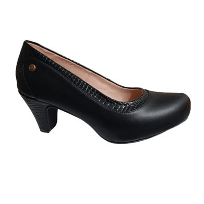 Zapato de muejr negro bajo (E15.N) - Gabybru Calzados