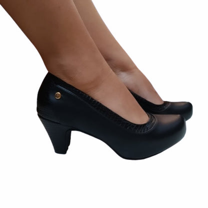 Zapato de muejr negro bajo (E15.N) - Gabybru Calzados