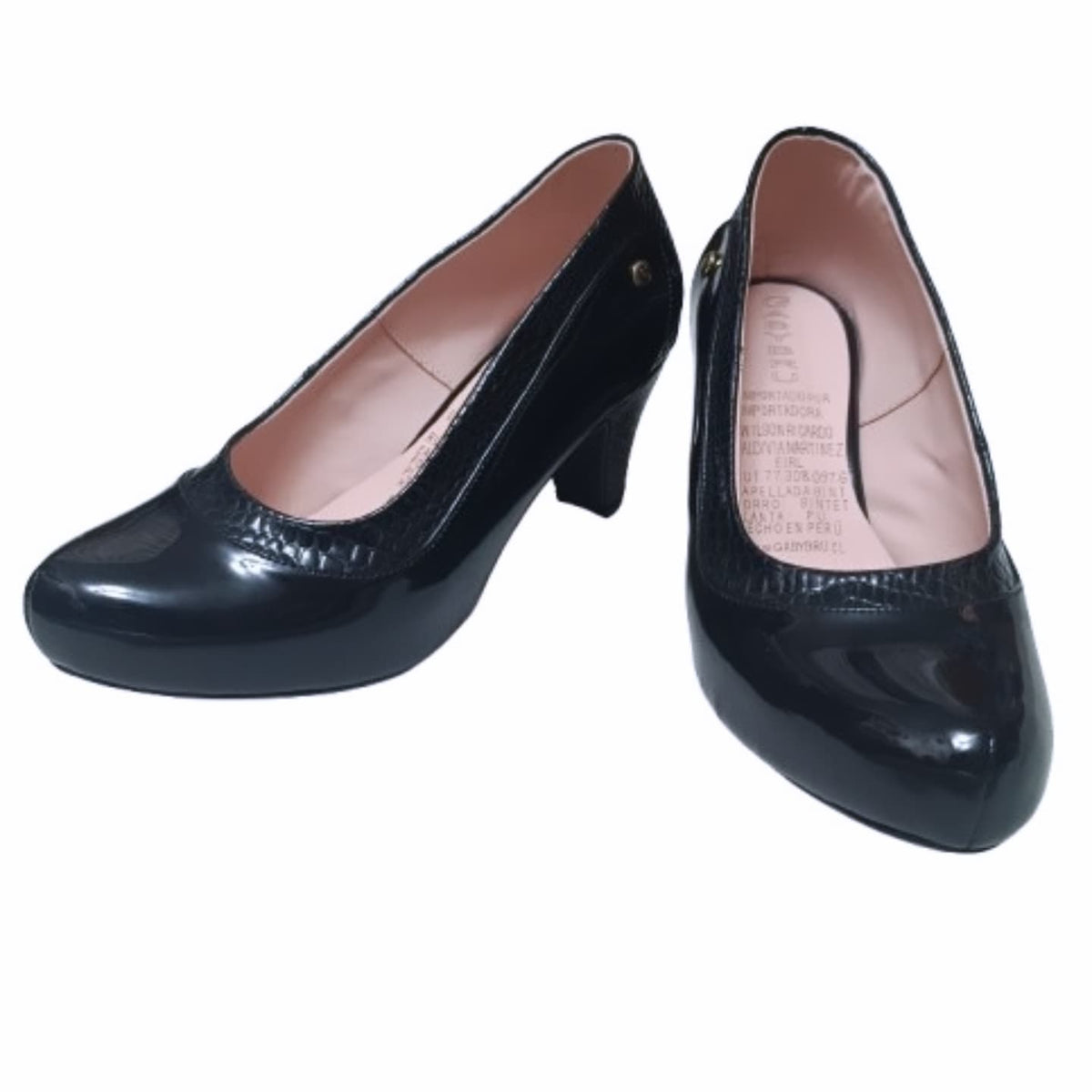 Zapato de muejr negro charol bajo (H15.H) - Gabybru Calzados