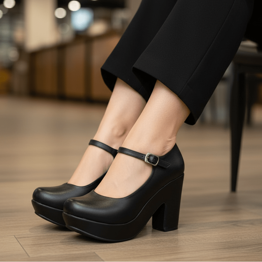 Zapato de mujer taco alto negro (SL41.EC) - Gabybru Calzados