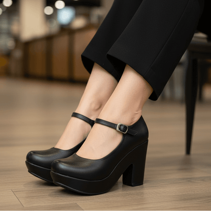 Zapato de mujer taco alto negro (SL41.EC) - Gabybru Calzados