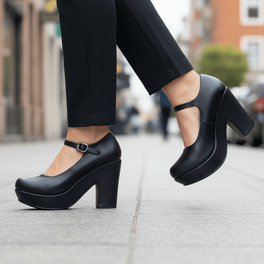 Zapato de mujer taco alto negro (SL41.EC) - Gabybru Calzados