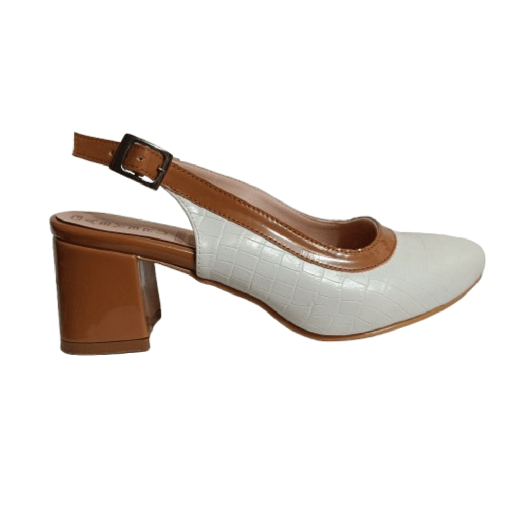 Zapato mujer negro talon abierto Charol (SL85.BL) - Gabybru Calzados