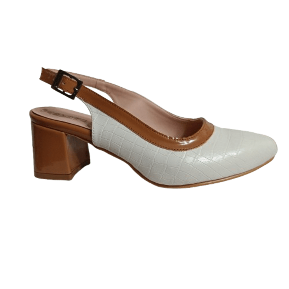 Zapato mujer negro talon abierto Charol (SL85.BL) - Gabybru Calzados