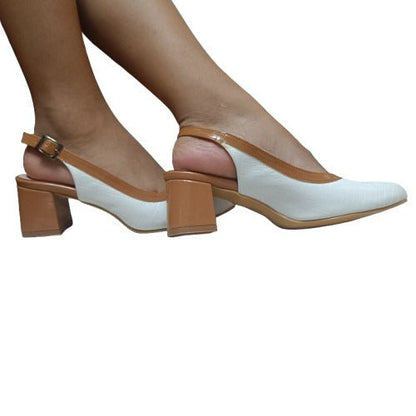 Zapato mujer negro talon abierto Charol (SL85.BL) - Gabybru Calzados