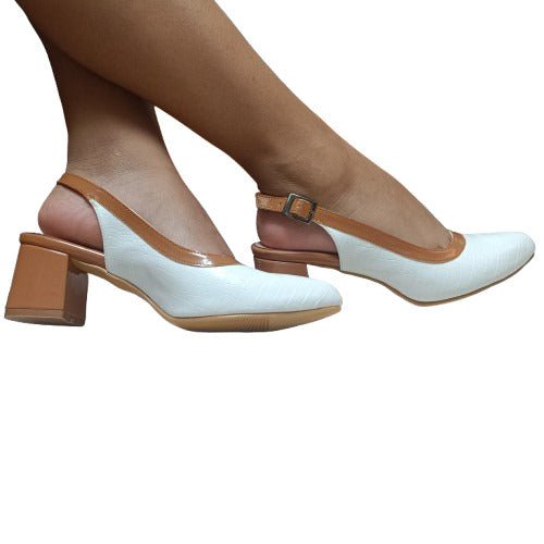 Zapato mujer negro talon abierto Charol (SL85.BL) - Gabybru Calzados