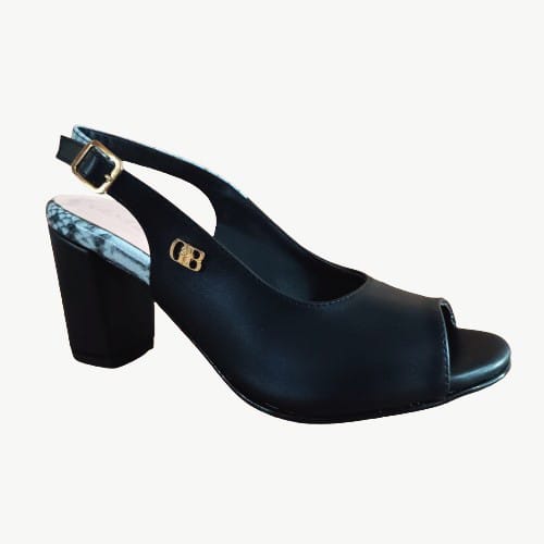 Zapato mujer negro talon abierto (SL61.NS) - Gabybru Calzados