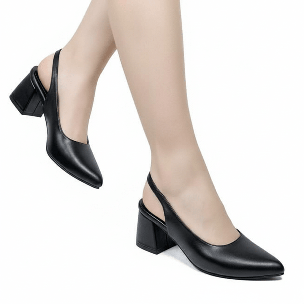 Zapato mujer negro talon abierto (SL87.NN) - Gabybru Calzados